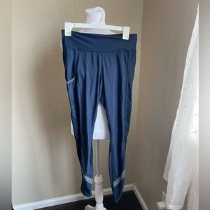 GARNEAU CYCLING blue athletic bike leggings | small